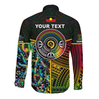 (Custom Personalised) Vanuatu Mix Maori And Aboriginal Long Sleeve Button Shirt LT6 - Polynesian Pride