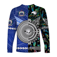 Samoa And New Zealand Long Sleeve Shirt Together - Paua Shell LT8 - Polynesian Pride
