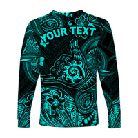(Custom Personalised) Hawaii Shaka Polynesian Long Sleeve Shirt Unique Style - Turquoise LT8 - Polynesian Pride