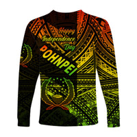 FSM Pohnpei Long Sleeve Shirts Happy Independence Day Original Vibes - Reggae LT8 - Polynesian Pride
