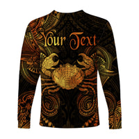 (Custom Personalised) Cancer Zodiac Polynesian Long Sleeve Shirt Unique Style - Gold LT8 - Polynesian Pride