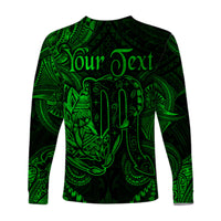 (Custom Personalised) Scorpio Zodiac Polynesian Long Sleeve Shirt Unique Style - Green LT8 - Polynesian Pride