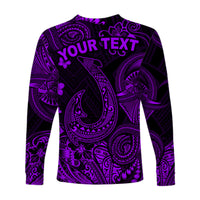 (Custom Personalised) Hawaii Fish Hook Polynesian Long Sleeve Shirt Unique Style - Purple LT8 - Polynesian Pride