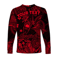 (Custom Personalised) Hawaii Surfing Polynesian Long Sleeve Shirt Unique Style - Red LT8 - Polynesian Pride