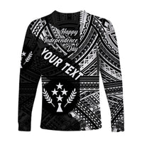 (Custom Personalised) FSM Kosrae Long Sleeve Shirts Happy Independence Day Original Vibes - Black LT8 - Polynesian Pride