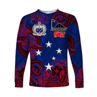 Samoa FAST Party Long Sleeve Shirt Unique Style - NO.1 LT8 Unisex Blue - Polynesian Pride