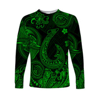 (Custom Personalised) Hawaii Fish Hook Polynesian Long Sleeve Shirt Unique Style - Green LT8 - Polynesian Pride