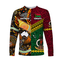 (Custom Personalised) Vanuatu And Australia Long Sleeve Shirt Together LT8 - Polynesian Pride
