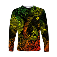 (Custom Personalised) Hawaii Fish Hook Polynesian Long Sleeve Shirt Unique Style - Reggae LT8 Unisex Reggae - Polynesian Pride