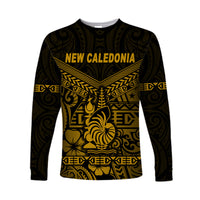 (Custom Personalised) New Caledonia Long Sleeve Shirts Simple Style - Gold LT8 - Polynesian Pride