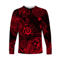 (Custom Personalised) Hawaii Shaka Polynesian Long Sleeve Shirt Unique Style - Red LT8 - Polynesian Pride