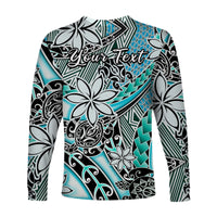 (Custom Personalised) Hawaii Long Sleeve Shirt Tribal Plumeria With Polynesian Turtle Ver.04 LT14 - Polynesian Pride