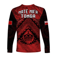 Tonga Rugby MMT Long Sleeve Shirt Ngatu Mate Maa Tonga Grunge LT13 - Polynesian Pride