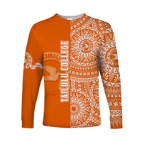 (Custom Personalised) Tailulu Tonga College Long Sleeve Shirt Tongan Ngatu Pattern LT14 - Polynesian Pride