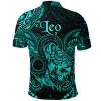 Leo Zodiac Polynesian Polo Shirt Unique Style Turquoise LT8 - Polynesian Pride