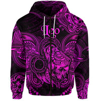 Leo Zodiac Polynesian Zip Hoodie Unique Style Pink LT8 - Polynesian Pride