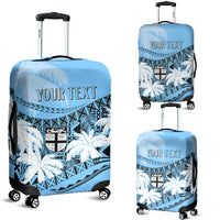 Personalised Fiji Day Luggage Cover Flying Fijians Masi Kesa Style - Turquoise LT7 Turquoise - Polynesian Pride