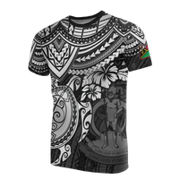 Vanuatu T Shirt Vanuatuan Coat of Arms White Turtle Hibiscus Unisex WHITE - Polynesian Pride