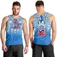 (Custom Text And Number) Samoa Rugby Men Tank Top Personalise Toa Samoa Polynesian Pacific Blue Version LT14 Blue - Polynesian Pride