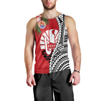(Custom Personalised) Tahiti Islands Men Tank Top Polynesian Shark Mix Tropical Flowers LT14 - Polynesian Pride