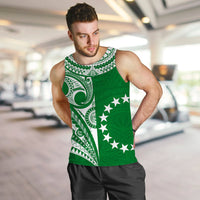 (Custom Text and Number) Cook Islands Tatau Men Tank Top Symbolize Passion Stars Version Green LT13 - Polynesian Pride