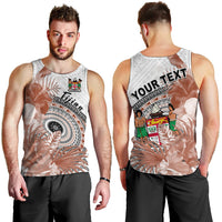 (Custom Personalised) Fiji Tapa Men Tank Top White Fijian Masi Be Loved Hibiscus LT13 - Polynesian Pride