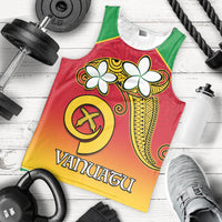 Vanuatu Novelty Men Tank Top Frangipani Tropical Spa Flower LT13 Red - Polynesian Pride