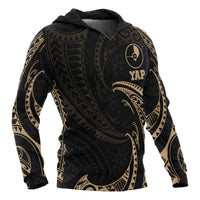 Yap Micronesia ll Over Hoodie Gold Tribal Wave - Polynesian Pride