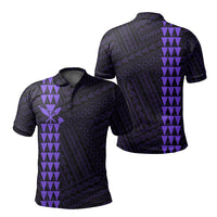 Hawaiian Kakau Polo Shirt - Simple Style Full Color LT6 Unisex Purple - Polynesian Pride