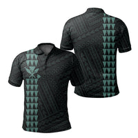 Hawaiian Kakau Polo Shirt - Simple Style Full Color LT6 Unisex Dark Green - Polynesian Pride