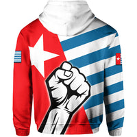 Free West Papua Zip up Hoodie Clenched Hands Flag LT6 - Polynesian Pride