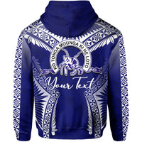 Custom Tupou College Zip Hoodie Blue Style LT6 - Polynesian Pride