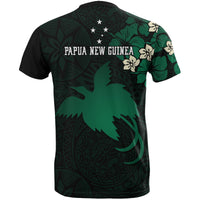 Papua New Guinea T Shirts Papua New Guinea Green Flag Hibiscus - Polynesian Pride