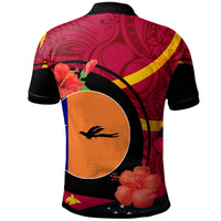 Papua New Guinea Polo Shirt New Ireland Flag of PNG with Hibicus and Polynesian Culture Polo Shirt - Polynesian Pride