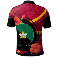 Papua New Guinea Polo Shirt Enga Flag of PNG with Hibicus and Polynesian Culture Polo Shirt - Polynesian Pride