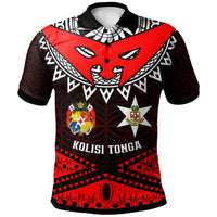 Tonga Custom Polo Shirt Kolisi Tonga High School with Tonga Patterns Polynesian Culture LT10 Red - Polynesian Pride