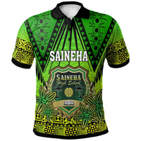 Tonga Polynesian Polo Shirt Saineha High School with Tonga Patterns and Polynesian Culture LT10 Green - Polynesian Pride