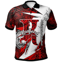 Hawaii Polynesian Polo Shirt Admiral Arthur W. Radford High School Tribal Pattern LT10 Red - Polynesian Pride