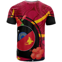 Papua New Guinea T Shirt Sandaun Flag of PNG with Hibicus and Polynesian Culture T Shirt - Polynesian Pride