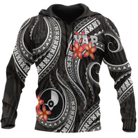 Yap Micronesian Hoodie Black Plumeria Unisex BLACK - Polynesian Pride