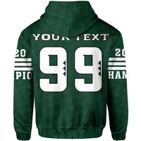 Personalize Hawaii Warrior Football Hoodie (Zipper) 2020 Champion AH - Polynesian Pride