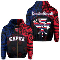 (Kanaka Mauoli) Hawaiian Kanaka Hoodie Flag Nation Black Demodern LT7 - Polynesian Pride