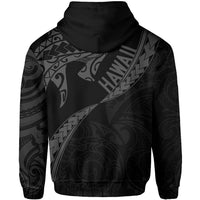 Hawaiian Kanaka Hoodie Mano Kihikihi Gray - Polynesian Pride