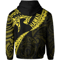 Hawaiian Kanaka Hoodie (Zipper) Mano Kihikihi Yellow - Polynesian Pride