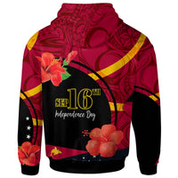 Papua New Guinea Hoodie Custom Papua New Guinea Flag with Hibicus Polynesian Patterns Hoodie - Polynesian Pride