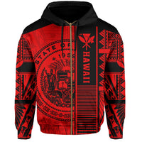 Polynesian Seal of Hawaii Zip Hoodie Red NRP Style - Polynesian Pride