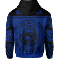 Polynesian Seal of Hawaii Hoodie Blue NRP Style - Polynesian Pride