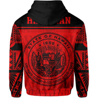 Polynesian Seal of Hawaii Zip Hoodie Red NRP Style - Polynesian Pride