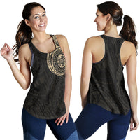 Polynesian Women Racerback Tank - Polynesian Tattoo Style Version 2 Gold - Polynesian Pride