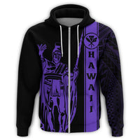 Kanaka Map King Purple Zipper Hoodie Edgar Style - Polynesian Pride